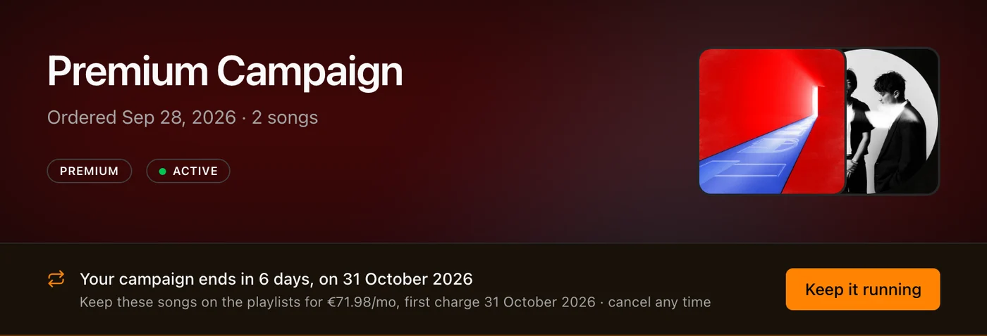 The card on a campaign page in its last 10 days